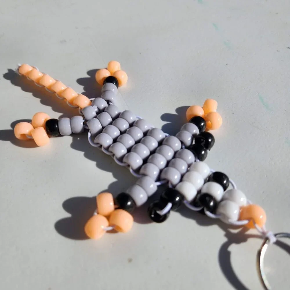 Handmade Opossum Pony Bead Keychain Christmas Kandi Beads Makes a great Easter b